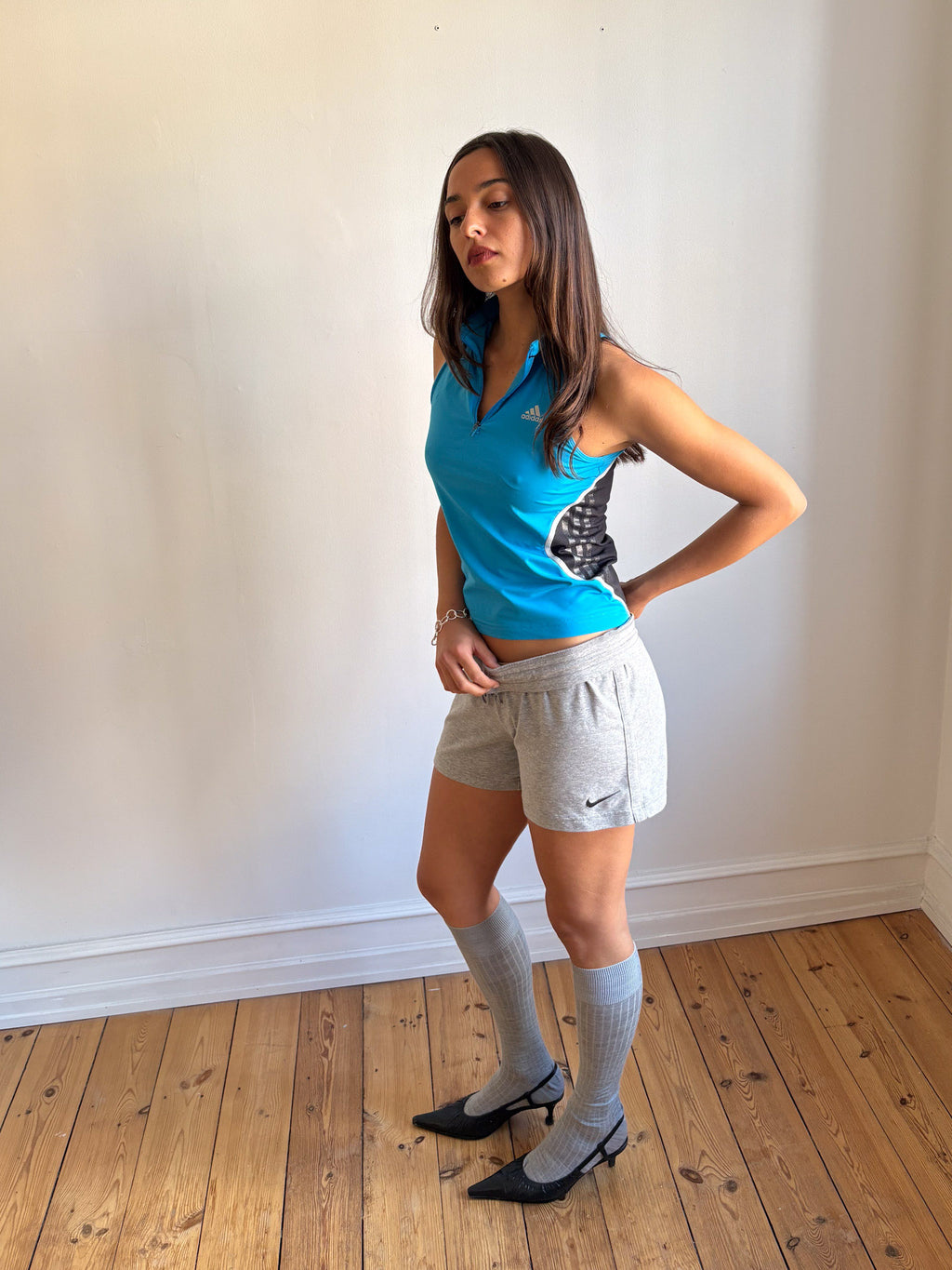 010 / adidas Blue Zip Tank