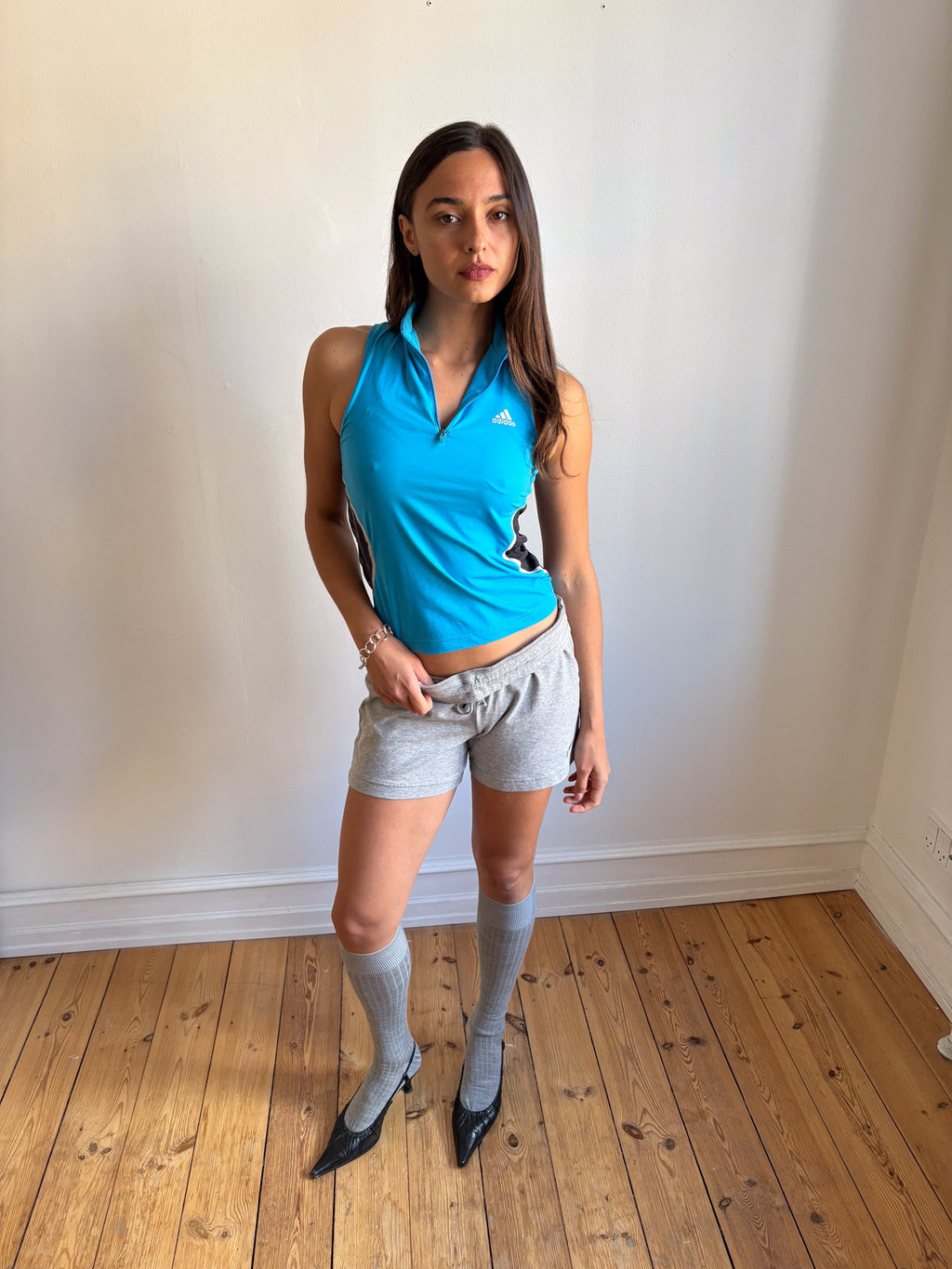 010 / adidas Blue Zip Tank